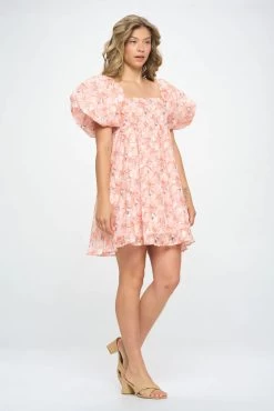 COLLETTA PUFFED SLEEVE BABY DOLL DRESS 7 COLLETTA PUFFED SLEEVE BABY DOLL DRESS -Western Fashion CL 117