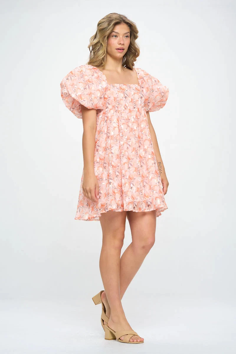 COLLETTA PUFFED SLEEVE BABY DOLL DRESS 5 COLLETTA PUFFED SLEEVE BABY DOLL DRESS - Image 3