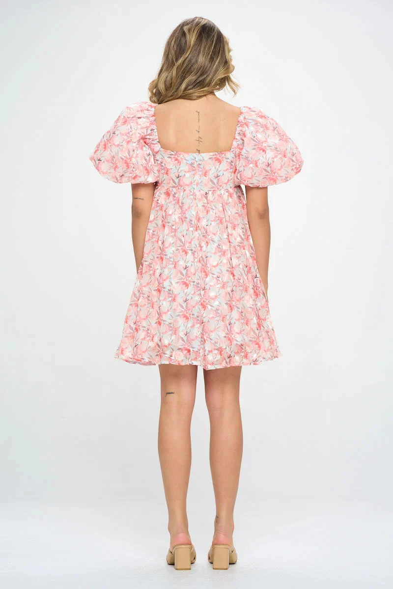 COLLETTA PUFFED SLEEVE BABY DOLL DRESS 4 COLLETTA PUFFED SLEEVE BABY DOLL DRESS - Image 2