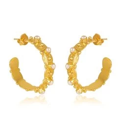 CHRISTINA GREENE HONEYSUCKLE PEARL EARRING -Western Fashion Christina Greene Honeysuckle Hoop Earrings Pearl EPR001 1 600x 92a846cf 3bd5 4707 9f9e e90cabc2232e
