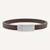 Grady Bracelet - Brown -Western Fashion DarkBrownandSilverSlimLeatherBraceletGrady