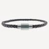 Luke Landon Bracelet- Brown | Silver -Western Fashion DarkBrownandSilverSlimLeatherBraceletLukeLandon