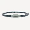 Luke Landon Bracelet - Dark Gray 1 Luke Landon Bracelet - Dark Gray -Western Fashion DarkGrayandSilverSlimLeatherBraceletLukeLandon