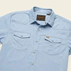 HOWLER MEN'S H BAR B SNAPSHIRT -Western Fashion F22 Shirts HbarB Snapshirt Faded Blue Oxford Angle 1000x1000 crop center.progressive e32284b5 a930 40bf a81b 3dbdf8e6d7ba