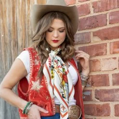 STAR OF THE WEST 26X26 SCARF -Western Fashion FringeScarves Starofthewest white wildrag silkscarf. 3 720x 77724472 75c8 4c25 a9f9 1d3d5d8daa36