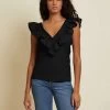 NATION GOLDA CONTRAST RUFFLE TANK 1 NATION GOLDA CONTRAST RUFFLE TANK -Western Fashion GOLDA TANK 3149RS JBLK 1 600x bd4870c6 ea6d 479b 87fe 44c914695ce1
