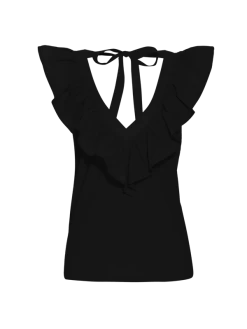 NATION GOLDA CONTRAST RUFFLE TANK -Western Fashion GOLDA TANK 3149RS JBLK G 600x 5215c683 1b7a 4a53 955f 8e21ee063771