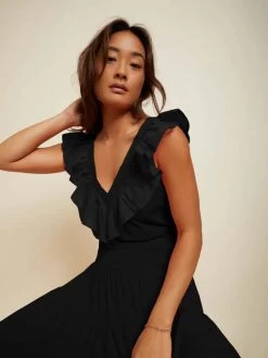 NATION GOLDA CONTRAST RUFFLE TANK -Western Fashion GOLDA TANK 3149RS JBLK H 600x 67d23b82 022e 4e52 81b9 f6d807913358