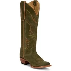 JUSTIN WOMEN'S CLARA OLIVE SUEDED BOOT 15 JUSTIN WOMEN'S CLARA OLIVE SUEDED BOOT -Western Fashion JST 001 VN4465