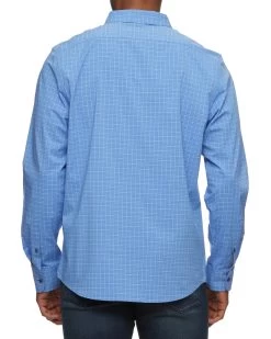 FLAG AND ANTHEM MADEFLEX MINI CHECK ICON SHIRT -Western Fashion M SP21WS029 GRIDLEY LS PERFORMANCE ICON SHIRT MEDIUM BLUE 1154 1800x1800 02d0e6d4 50f8 4f6f b040 3c9050b77723