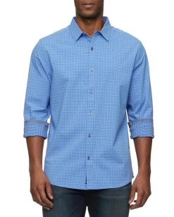 FLAG AND ANTHEM MADEFLEX MINI CHECK ICON SHIRT -Western Fashion M SP21WS029 GRIDLEY LS PERFORMANCE ICON SHIRT MEDIUM BLUE 1159 1800x1800 fb676a00 c643 49d3 a1b1 7b1010f2c1b4