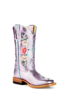 MACIE BEAN KIDS PINK METALLIC FLORAL BOOT
