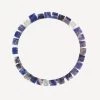 Memphis Bracelet- Matt Navy -Western Fashion MattNavyBlueandSilverBlockyStoneBraceletMemphis
