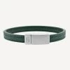 Grady Bracelet - Military -Western Fashion MilitaryGreenandSilverSlimLeatherBraceletGrady