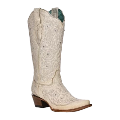Corral Boots CORRAL WOMEN'S EMBROIDERY & CRYSTAL SNIP TOE BOOT