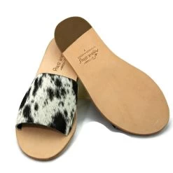 AGAVE SKY COWHIDE SLIDE SANDAL- SALT & PEPPER -Western Fashion Nadia Slides06 88445