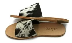 AGAVE SKY COWHIDE SLIDE SANDAL- SALT & PEPPER -Western Fashion Nadia Slides07 41010