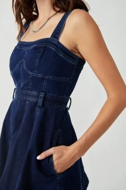 FREE PEOPLE MARGOT DENIM MINI SKIRT OVERALLS -Western Fashion OB1611969 4405 d