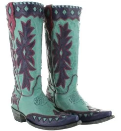 OLD GRINGO WOMEN'S MILES CITY BOOT -Western Fashion Old Gringo Miles City Boots Vesuvio Aqua L3575 2 Picture 89057