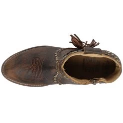 Corral Boots CIRCLE G BY CORRAL WOMEN'S STARS AND FRINGE BOOTIE -Western Fashion Q0181 4l