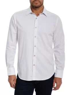 ROBERT GRAHAM HIGHLAND LONG SLEEVE WOVEN SHIRT- WHITE