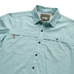 HOWLER MEN'S Tidepool Tech Shirt Crossroads Dobby -Western Fashion S22 SS Shirts Tidepool Tech Crossroads Dobby Seaspray Angle