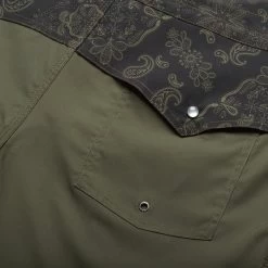 HOWLER MEN'S Los Vaqueros Boardshorts -Western Fashion S23 Boardies Los Vaqueros Bandana Dark Olive Detail