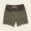 HOWLER MEN'S Los Vaqueros Boardshorts -Western Fashion S23 Boardies Los Vaqueros Bandana Dark Olive Flat Front