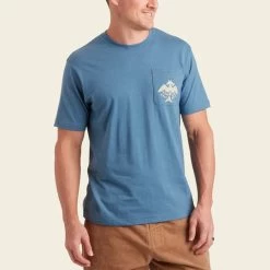 HOWLER MEN'S FRESH CATCH TEE -Western Fashion S23 Pocket Tee Fresh Catch Blue Horizon Front