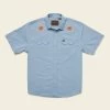 HOWLER MEN'S Crosscut Deluxe Shortsleeve Shirt 1 HOWLER MEN'S Crosscut Deluxe Shortsleeve Shirt -Western Fashion S23 SS Shirts Crosscut Deluxe SS Beach Blooms Blue Chambray Flat