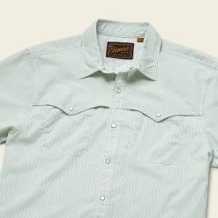 HOWLER MEN'S Open Country Tech Shirt -Western Fashion S23 SS Shirts Open Country Pecos Stripe Dove Angle