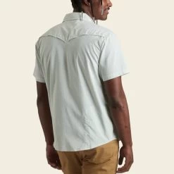 HOWLER MEN'S Open Country Tech Shirt -Western Fashion S23 SS Shirts Open Country Pecos Stripe Dove Back c42ea926 e5fe 4108 83ce 4b970e9e2c0e