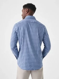 Faherty The Movement™ Shirt 11 Faherty The Movement™ Shirt -Western Fashion SP23 faherty mens MWS2322 NSC THE MOVEMENT SHIRT NAVY SKIES CHECK back 1 2000x 460c9112 5ddf 48c2 b917 3a70ac14ab67