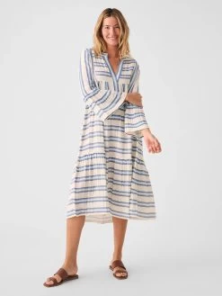 Faherty Dream Cotton Gauze Vida Midi Dress