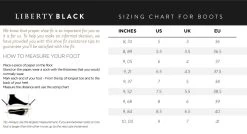 LIBERTY BLACK WOMEN'S SHANNEN RES BOOT -Western Fashion Sizing charts for boots vf