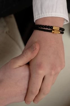 Luke Landon Bracelet - Black | Gold -Western Fashion SteelandBarnett 03