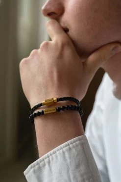 Luke Landon Bracelet - Black | Gold -Western Fashion SteelandBarnett 04