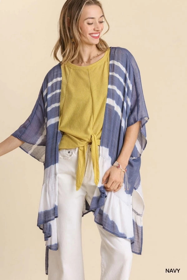 UMGEE SIDE SLITS RUFFLE HEM KIMONO 3 UMGEE SIDE SLITS RUFFLE HEM KIMONO