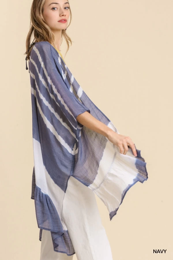 UMGEE SIDE SLITS RUFFLE HEM KIMONO 5 UMGEE SIDE SLITS RUFFLE HEM KIMONO - Image 3