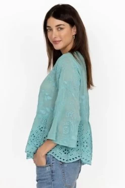 JOHNNY WAS INGRID REVEKA BLOUSE -Western Fashion c10423 2 marine blue 2