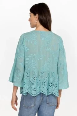 JOHNNY WAS INGRID REVEKA BLOUSE -Western Fashion c10423 2 marine blue 4