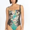 JOHNNY WAS MILA RUCHED ONE PIECE SWIMSUIT -Western Fashion csw8623j mti 2