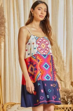 WALKING ON SUNSHINE MINI DRESS -Western Fashion d10509 multi 23