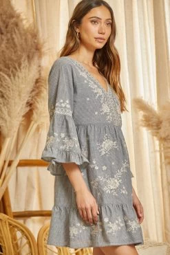 PICKING PETALS DRESS -Western Fashion d10722 charcoal 35