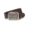 Ariat Women's Embossed Leather Crystal Buckle Western Belt Brown -Western Fashion f19 wms west couto 10006957 front