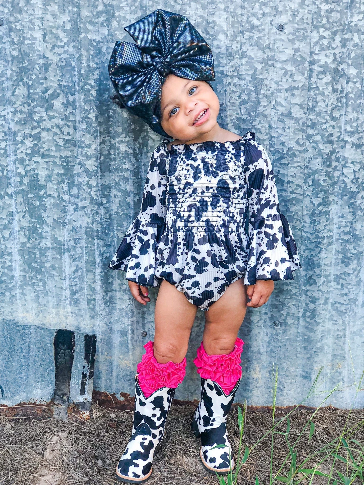 TANNER MARK GIRLS COWPRINT BOOTS 4 TANNER MARK GIRLS COWPRINT BOOTS - Image 2