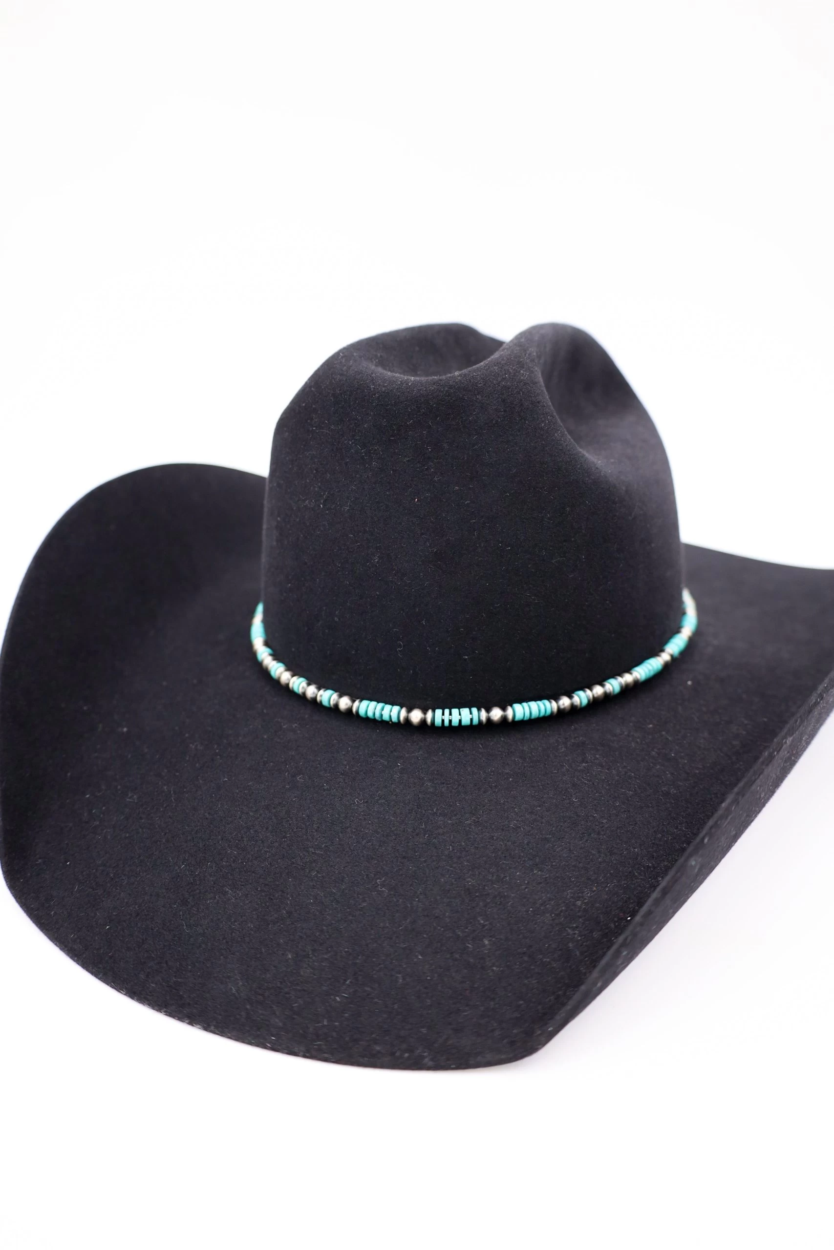 Peyote Bird Turquoise Heishi And Navajo Pearl Hat Band 8 Peyote Bird Turquoise Heishi And Navajo Pearl Hat Band - Image 6