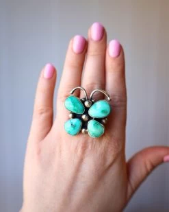 TURQUOISE BUTTERFLY RING- ADJUSTABLE