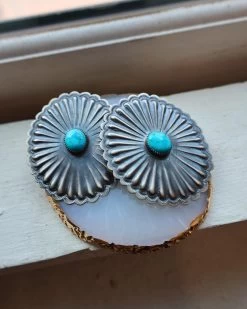 EXTRA LARGE CONCHO WITH TURQUOISE OVAL POST EARRINGS -Western Fashion image 33e761ca d4e6 44a9 b78f b29a45ad80e6