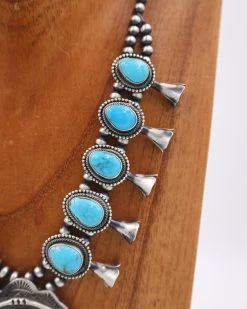 Turquoise Naja Squash Blossom And Earring Set -Western Fashion image 36f9c414 008c 4f28 94b5 cb59242fef09